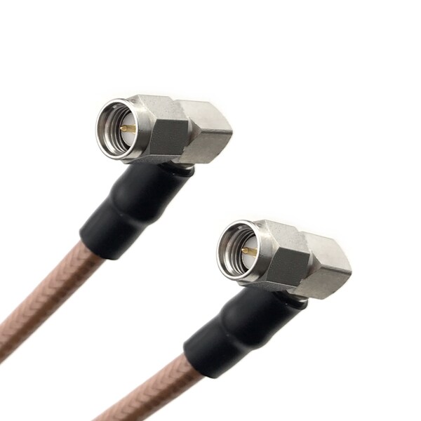 Remington Industries RG-400 Coax Cbl Assmbly w/SMA (Male RA) to SMA (Male RA) Cnnctrs, 50 Ohm Impedance, 2FT Lngth R-CX-1002-24 - main